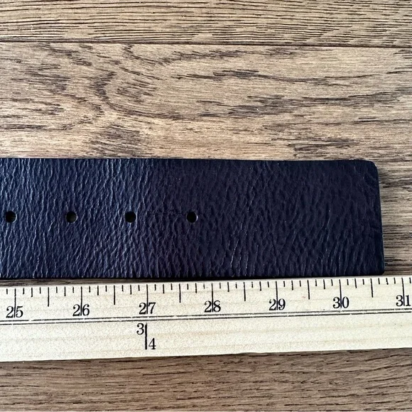 New Polo By Ralph Lauren Wide Brown Leather Belt Solid Brass Buckle XXS - Picture 9 of 11